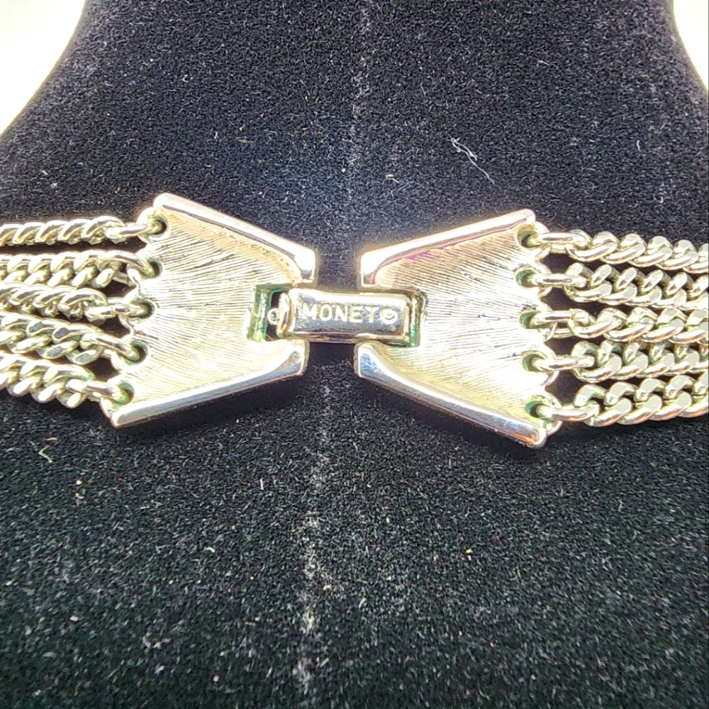 Vintage Monet Multi Strand Silver Box Chain Necklace - Picture 14 of 14